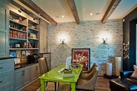 White painted brick looks fresh and bright and can make bulky brick elements feel less obtrusive and commanding in the space. Trendy Textural Beauty 25 Home Offices With Brick Walls