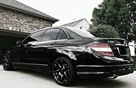 Black Mercedes C300 With Gloss Black And Milled Accents Lorenzo Wl36 Wheels Mercedes C300 Mercedes Benz Mercedes Benz C300
