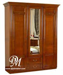 Lemari pakaian minimalis 3 pintu harga murah model desain almari baju dewasa warna putih pintu cat duco pintu kaca cermin modern gantung terbaru yang cocok sebagai furniture kamar rumah anda yang nyaman. Lemari Pakaian Jati 3 Pintu Model Laci Tengah Djati Mebel Jepara Djati Mebel Jepara