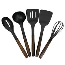 Maybe you would like to learn more about one of these? Gibson Home Branwyn 5 Piece Kitchen Tool Set With Stainless Steel Handles In Brown Target