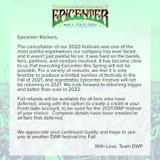 It was hard on the bands, fans, partners, and vendors involved. Epicenter Festival Epicenterfest Twitter
