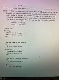›› quick conversion chart of mile to km. Solved Write A Program That Will Convert Miles To Kilomet Chegg Com