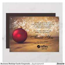 Business Holiday Cards Corporate Thank You Card Personalized Corporate Business Greetin Company Christmas Cards Business Holiday Cards Holiday Card Wording