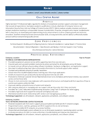 call center agent resume example