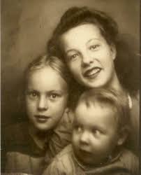 From 1944 through 1947. Grandma with my brother, Momma with my brother and  me.