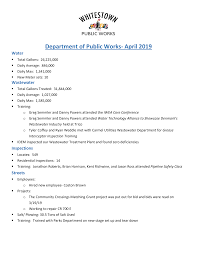 Department of Public Works- April 2019