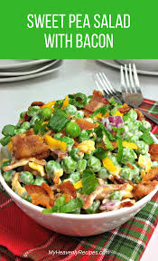 Pull up a chair and get inspired! This Sweet Pea Salad Recipe With Bacon Is A Healthy Summer Side Dish The Whole Family Wi Potluck Side Dishes Vegetables Recipes Side Easter Side Dishes Recipes