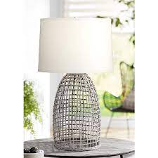 No matter your decor, whether traditional to contemporary in style, this lamp will fit perfectly with your surroundings. Oahu Cool Gray Rattan Basket Table Lamp 68r08 Lamps Plus