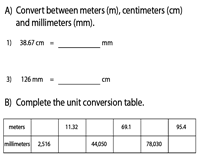 1 mm = 1/10 cm. Convert Between Meter Centimeter And Millimeter Worksheets