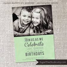 Joint Birthday Party Invitation Wording For Adults Joint Birthday Custom Photo Birthday Party Invitation Combined Birthday Parties Joint Birthday Parties Birthday Party Invitation Wording