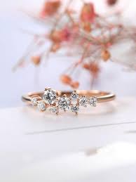 Engagement Ring Rose Gold Engagement Ring Cluster Engagement Rose Gouden Verlovingsring Bruids Sieraden Verlovingsring Goud