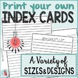 These items can be printed on both sides and tear easily along the perforated lines, allowing you to create customized 4.25 x 5.5 inch cards for any purpose! Index Cards Printable Worksheets Teachers Pay Teachers