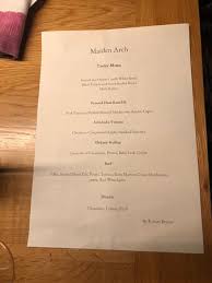 With uncomprimising quality, we offer the finest food, wine, service, and atmosphere. The Menu We Even Forgot To Add One Of Our Desserts Because We Had So Much Food Bild Von Maiden Arch By Robert Bryant Modern British Fine Dining Barnstaple Tripadvisor