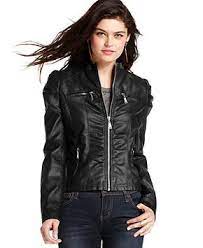 Jou Jou Juniors Jacket Ruched Faux Leather Juniors Shop All Apparel Macy S Juniors Jackets Blazer Jackets For Women Coats For Women