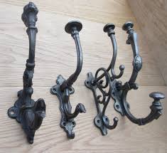 Large Antique Cast Iron Coat Hooks Old Vintage Style Hat Hanging Hooks Pegs Cast Iron Coat Hooks Vintage Coat Hooks Coat Hooks