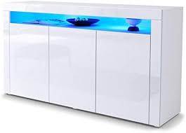 Vladon Sideboard Kommode Valencia Korpus In Weiss Matt Front In Weiss Hochglanz Mit Rahmen In Weiss Hochglanz Mit Bildern Hochglanz Kommode Valencia