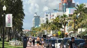 Collins Avenue Ocean Drive Shopping District In Miami Beach
