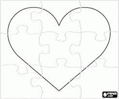 heart puzzle coloring page printable game