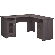 Bush Furniture Cabot L Shaped Computer Desk In Heather Gray L Shaped Desk L Shaped Corner Desk Desk