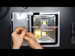 100 watt led vs 500 watt halogen floodlight comparison youtube