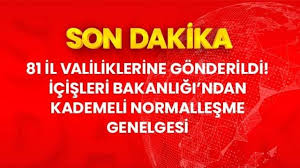 Pazartesi sabahı sona erecek sokağa çıkma kısıtlaması öncesi i̇çişleri bakanlığı yeni genelge yayınladı. Kulu Web Tv Home Facebook
