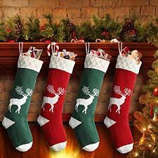 Not available for pickup and same day delivery. Dremisland Knitted Christmas Stockings 4 Pack 20 Inch Large Xmas Stockings Reindeer Pattern Hanging Sock Gift Bag Rustic Personalized Stocking For Family Holiday Xmas Party Decorations Amazon Co Uk Home Kitchen