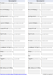 free printable grocery list and shopping list template