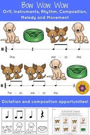 Orff Arrangement Bow Wow Wow Eighth Notes Quarter Notes Quarter Rest Kindergarten Music Elementary Music Lessons Elementary Music