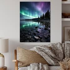 Designart Aurora Borealis Aurora Spectacle III Landscape & Nature Metal  Wall Art