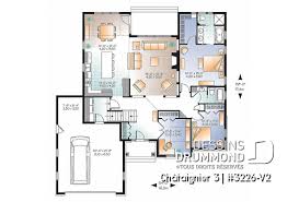 Création d'un plan maison 4 chambres. Modele De Plain Pied Quatre 4 Chambres Plans Dessins Drummond