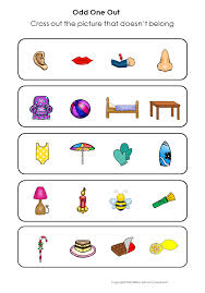 Odd One Out For Young Learners Children Cross Out The Picture That Doesn T Belong This Set Has 10 Wo Special Education Preschool Worksheets Teaching Skills