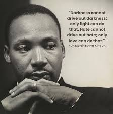 Darkness cannot drive out darkness; only light can do that.