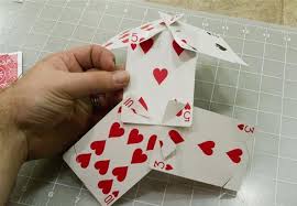 How to make a cube dice out of paper paper cube construction. How To Make The Platonic Solids Out Of Playing Cards Math Craft Wonderhowto