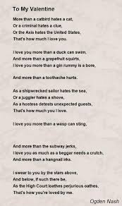 To My Valentine Poem By Ogden Nash Poem Hunter Comments Page 1