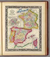 Whereas, the mediterranean sea is to the east of. Map Of France Spain And Portugal David Rumsey Historical Map Collection