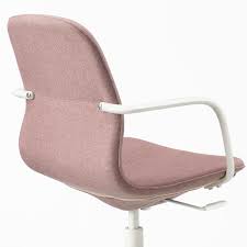 langfjall conference chair with armrests gunnared light brown pink width 26 3 8 shop online or in store ikea in 2021 white leather chair leather chair office chair