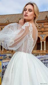 Off Shoulder Bishop Sleeve Wedding Dress Ricca Sposa 2020 Wedding Dresses Dell Amor Couture Bridal Collection Wedding Inspirasi Sheer Wedding Dress Wedding Dresses Corset Red Wedding Dresses