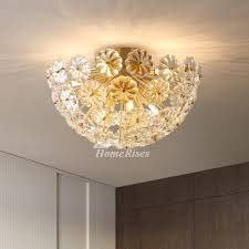 Some have brightly colored blown glass shades. Led Crystal Light Fixtures Ceiling Dandelion Luxury Copper Bedroom Art Round Transparent Gold Brass G9