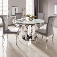Our Beautiful Las Vegas Collection Would Make A Stunning Statement In Any Home Stunning In 2020 Round Dining Room Sets Round Dining Room Table Glass Round Dining Table