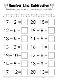 Number Line Subtraction Worksheets Sb12219 Sparklebox Subtraction Worksheets Number Line Subtraction 1st Grade Math Worksheets