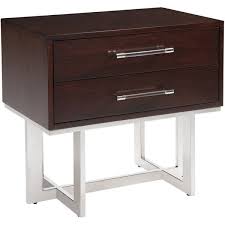 Belle Meade Signature Lennox Espresso Luxe Nightstand Wood Steel Modern Classic Furniture