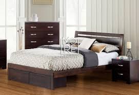 Take this bed for example a simple platform design, perfect for a rustic aesthetic, it is crafted from solid pine wood, in a dark brown finish. Queen Bed Frames Montana Solid New Zealand Pine Timber Bed Storage