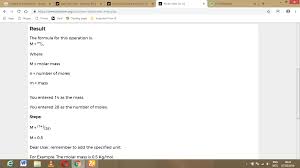 How To Calculate And Solve For The Mass Number Of Moles And Molar Mass In Chemistry The Calculator Encyclopedia Nickzom Blog Molar Mass Chemistry Solving