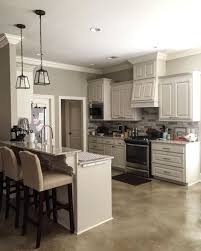 The Wall Color Is Benjamin Moore Revere Pewter Hc 172 The Cabinets Are Benjamin Moore Edg Trendy Farmhouse Kitchen Revere Pewter Kitchen Kitchen Wall Colors