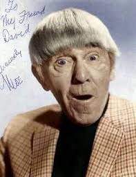 Moe Howard in February 1975, three months before his passing.