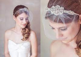 Wedding Veil Headband Art Deco Crystal Pearl Great Gatsby Headband Birdcage Veil Blusher Veil Mini Veil Headband Crystal Headpiece Bridal Headband Veil Headband Wedding Veil Wedding Hairstyles With Veil