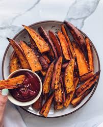 The baked sweet potato fries and marshmallow dipping sauce are best served right away. Crispy Sweet Potato Fries Shuangy S Kitchensink