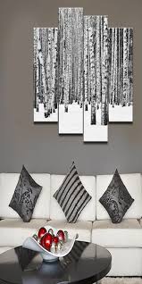 Black And White Birch Tree Wall Art 4 Panel Birch Tree Wall Art Black And White Forest Tree Wall Art Canvas Home Wall Decor