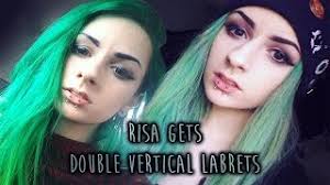 Risa Gets Her Double Vertical Labrets Pierced