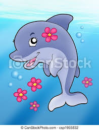 Check spelling or type a new query. Cute Dolphin Girl In Sea Color Illustration Canstock